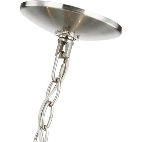 HomeRoots Six Light Dimmable Chandelier - Modern Steel Design with Adjustable Brightness for Elegant Spaces 687848