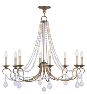 HomeRoots Eight Light Dimmable Chandelier - Modern Cylindrical Design for Elegant Illumination in Any Room 687849