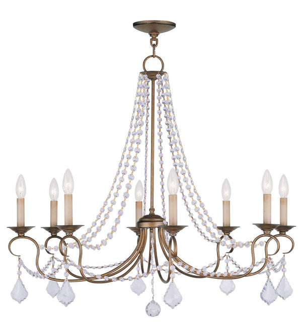 HomeRoots Eight Light Dimmable Chandelier - Modern Cylindrical Design for Elegant Illumination in Any Room 687849