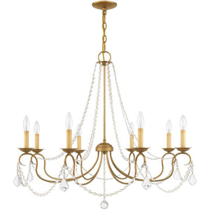 HomeRoots Eight Light Dimmable Chandelier - Modern Cylindrical Design for Elegant Illumination in Any Room 687849