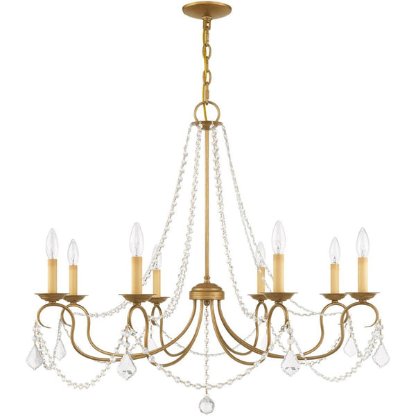 HomeRoots Eight Light Dimmable Chandelier - Modern Cylindrical Design for Elegant Illumination in Any Room 687849