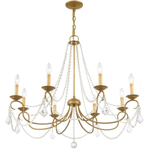HomeRoots Eight Light Dimmable Chandelier - Modern Cylindrical Design for Elegant Illumination in Any Room 687849