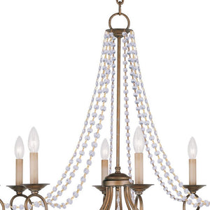 HomeRoots Eight Light Dimmable Chandelier - Modern Cylindrical Design for Elegant Illumination in Any Room 687849