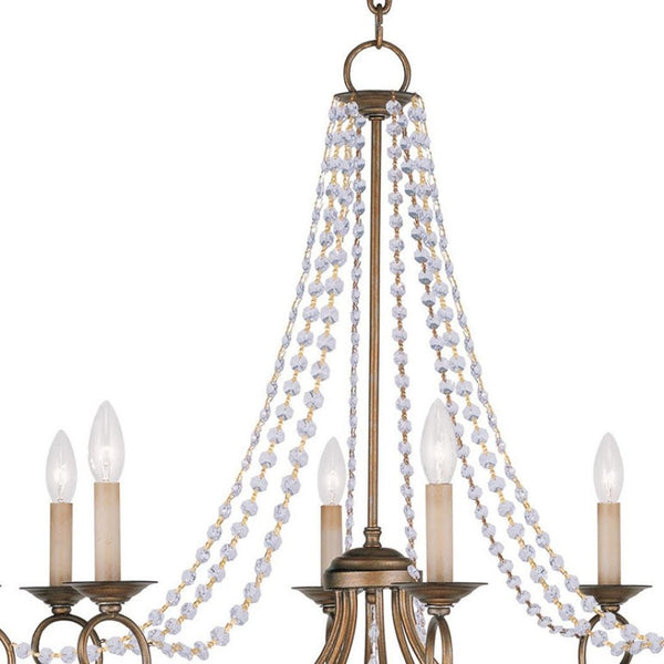 HomeRoots Eight Light Dimmable Chandelier - Modern Cylindrical Design for Elegant Illumination in Any Room 687849