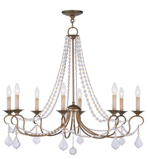 HomeRoots Eight Light Dimmable Chandelier - Modern Cylindrical Design for Elegant Illumination in Any Room 687849