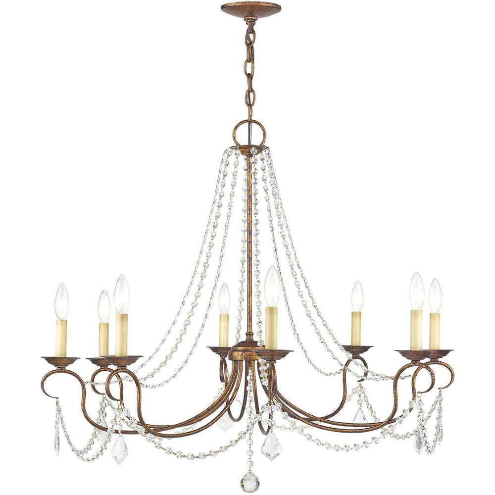 HomeRoots Eight Light Dimmable Chandelier – Modern Steel Fixture with Cylinder Shades for Versatile Spaces 687850