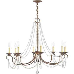 HomeRoots Eight Light Dimmable Chandelier – Modern Steel Fixture with Cylinder Shades for Versatile Spaces 687850