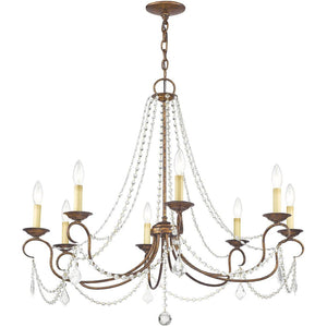 HomeRoots Eight Light Dimmable Chandelier – Modern Steel Fixture with Cylinder Shades for Versatile Spaces 687850