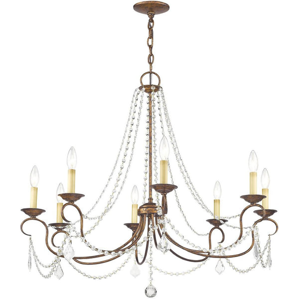 HomeRoots Eight Light Dimmable Chandelier – Modern Steel Fixture with Cylinder Shades for Versatile Spaces 687850