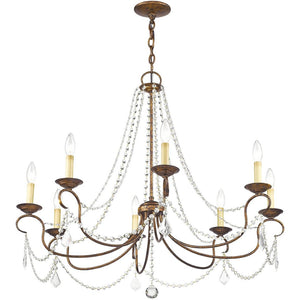 HomeRoots Eight Light Dimmable Chandelier – Modern Steel Fixture with Cylinder Shades for Versatile Spaces 687850