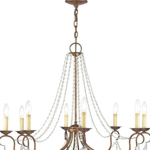 HomeRoots Eight Light Dimmable Chandelier – Modern Steel Fixture with Cylinder Shades for Versatile Spaces 687850