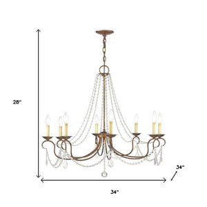 HomeRoots Eight Light Dimmable Chandelier – Modern Steel Fixture with Cylinder Shades for Versatile Spaces 687850
