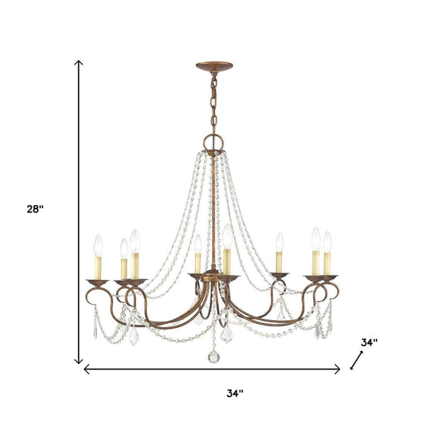 HomeRoots Eight Light Dimmable Chandelier – Modern Steel Fixture with Cylinder Shades for Versatile Spaces 687850