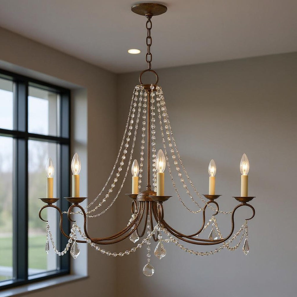 HomeRoots Eight Light Dimmable Chandelier – Modern Steel Fixture with Cylinder Shades for Versatile Spaces 687850