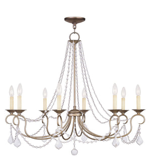 HomeRoots Eight Light Dimmable Chandelier - Modern Cylindrical Steel Shades for Elegant Ambiance & Style 687851
