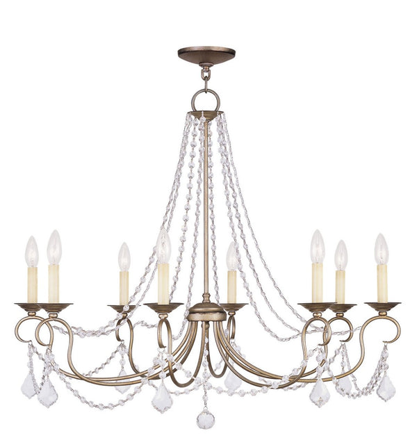 HomeRoots Eight Light Dimmable Chandelier - Modern Cylindrical Steel Shades for Elegant Ambiance & Style 687851