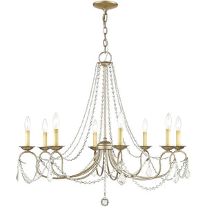 HomeRoots Eight Light Dimmable Chandelier - Modern Cylindrical Steel Shades for Elegant Ambiance & Style 687851