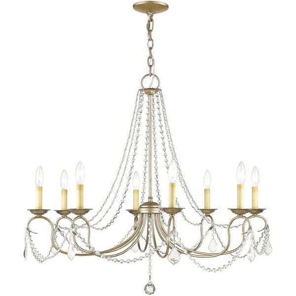 HomeRoots Eight Light Dimmable Chandelier - Modern Cylindrical Steel Shades for Elegant Ambiance & Style 687851