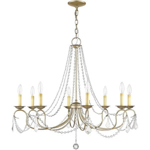 HomeRoots Eight Light Dimmable Chandelier - Modern Cylindrical Steel Shades for Elegant Ambiance & Style 687851