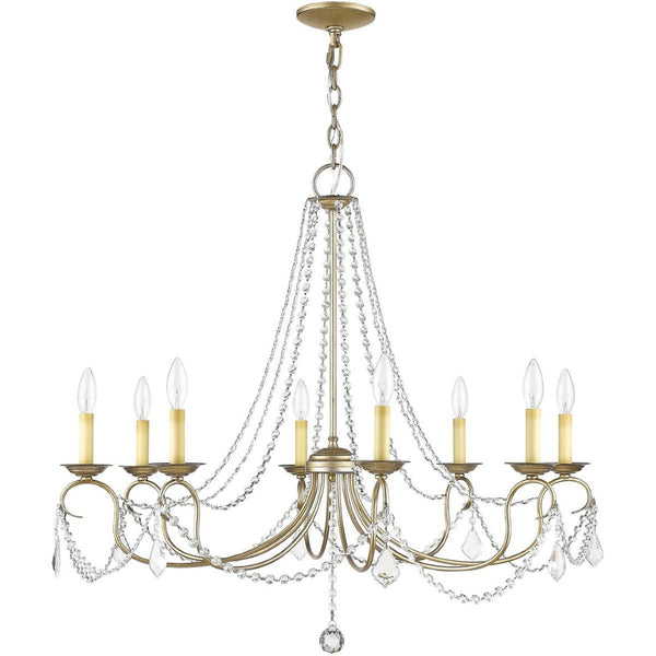HomeRoots Eight Light Dimmable Chandelier - Modern Cylindrical Steel Shades for Elegant Ambiance & Style 687851
