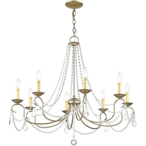 HomeRoots Eight Light Dimmable Chandelier - Modern Cylindrical Steel Shades for Elegant Ambiance & Style 687851