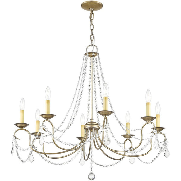 HomeRoots Eight Light Dimmable Chandelier - Modern Cylindrical Steel Shades for Elegant Ambiance & Style 687851