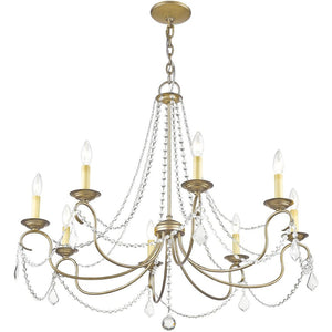 HomeRoots Eight Light Dimmable Chandelier - Modern Cylindrical Steel Shades for Elegant Ambiance & Style 687851