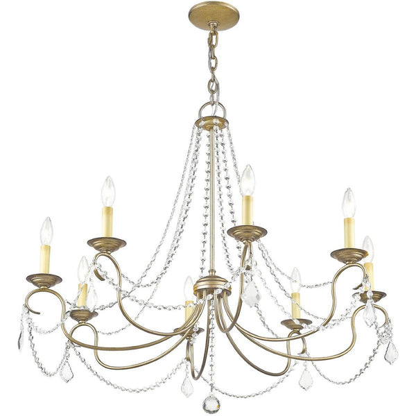 HomeRoots Eight Light Dimmable Chandelier - Modern Cylindrical Steel Shades for Elegant Ambiance & Style 687851