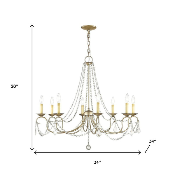 HomeRoots Eight Light Dimmable Chandelier - Modern Cylindrical Steel Shades for Elegant Ambiance & Style 687851