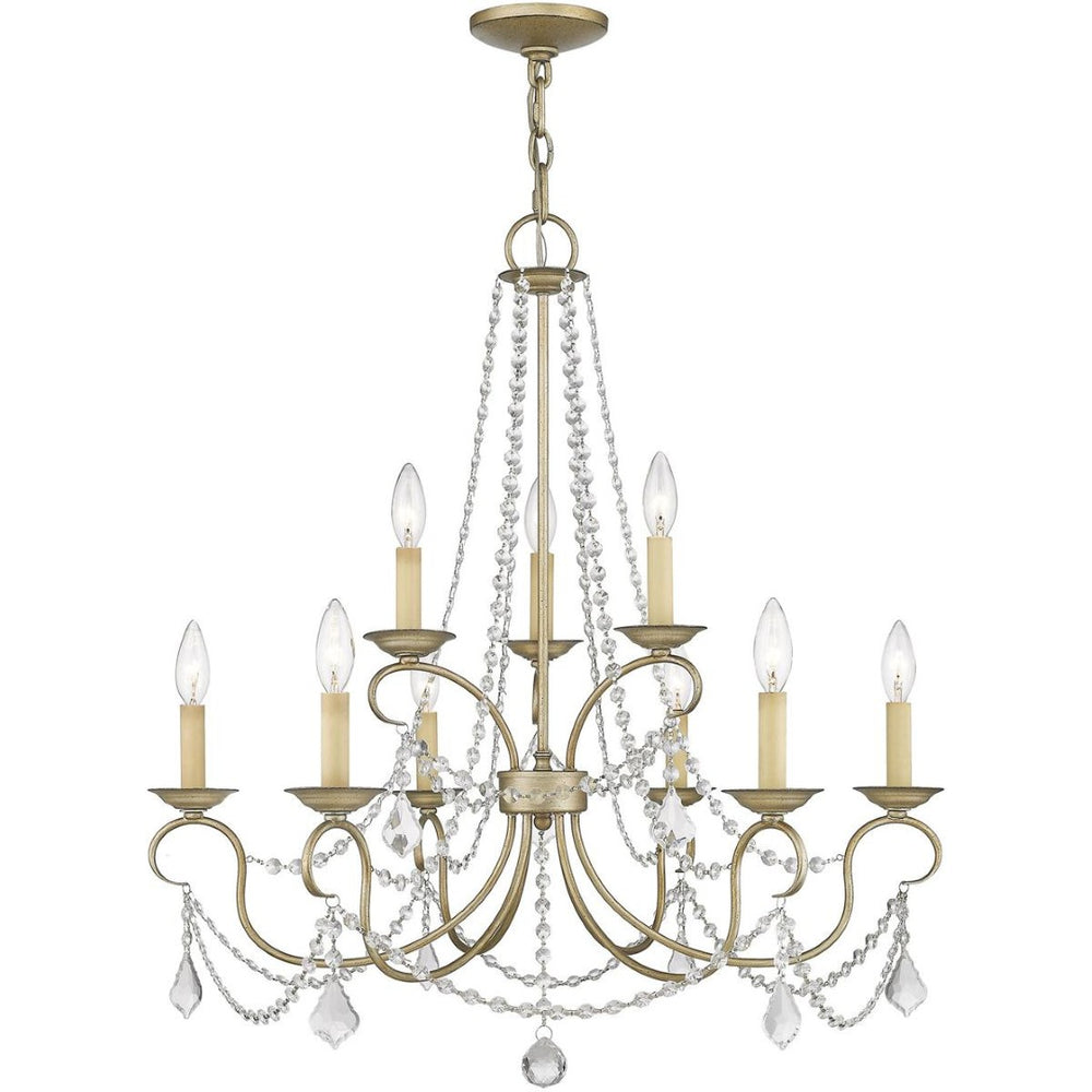 HomeRoots Nine Light Dimmable Chandelier – Modern Cylinder Design with Steel Shades for Stylish Interiors 687852
