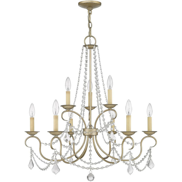 HomeRoots Nine Light Dimmable Chandelier – Modern Cylinder Design with Steel Shades for Stylish Interiors 687852