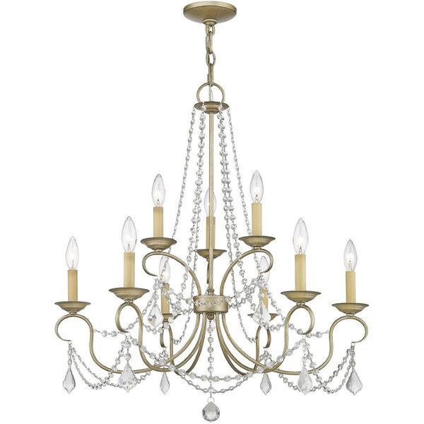 HomeRoots Nine Light Dimmable Chandelier – Modern Cylinder Design with Steel Shades for Stylish Interiors 687852