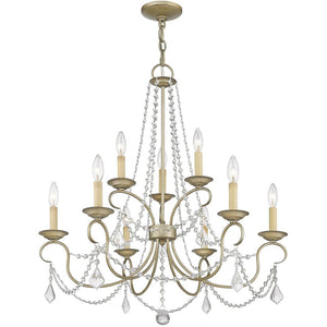 HomeRoots Nine Light Dimmable Chandelier – Modern Cylinder Design with Steel Shades for Stylish Interiors 687852