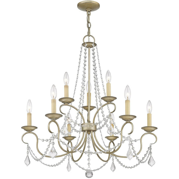 HomeRoots Nine Light Dimmable Chandelier – Modern Cylinder Design with Steel Shades for Stylish Interiors 687852