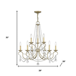 HomeRoots Nine Light Dimmable Chandelier – Modern Cylinder Design with Steel Shades for Stylish Interiors 687852