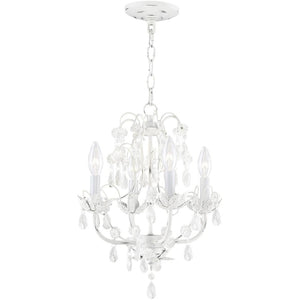 HomeRoots Four Light Dimmable Chandelier with Cylinder Shades - Modern Industrial Style for Cozy Ambiance 687853