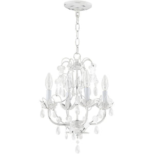 HomeRoots Four Light Dimmable Chandelier with Cylinder Shades - Modern Industrial Style for Cozy Ambiance 687853