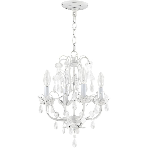 HomeRoots Four Light Dimmable Chandelier with Cylinder Shades - Modern Industrial Style for Cozy Ambiance 687853