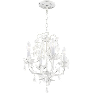 HomeRoots Four Light Dimmable Chandelier with Cylinder Shades - Modern Industrial Style for Cozy Ambiance 687853
