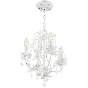 HomeRoots Four Light Dimmable Chandelier with Cylinder Shades - Modern Industrial Style for Cozy Ambiance 687853