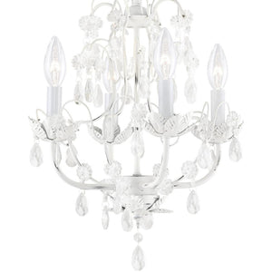 HomeRoots Four Light Dimmable Chandelier with Cylinder Shades - Modern Industrial Style for Cozy Ambiance 687853