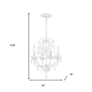 HomeRoots Four Light Dimmable Chandelier with Cylinder Shades - Modern Industrial Style for Cozy Ambiance 687853