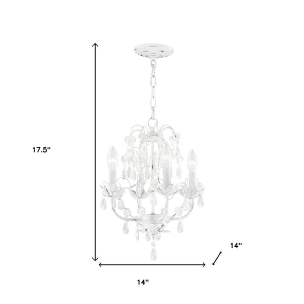 HomeRoots Four Light Dimmable Chandelier with Cylinder Shades - Modern Industrial Style for Cozy Ambiance 687853