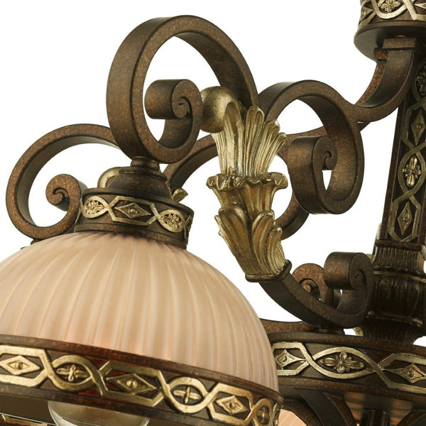 HomeRoots Bronze Five-Light Dimmable Chandelier with Elegant Cylinder Shades for Modern Home Decor Styles 687855