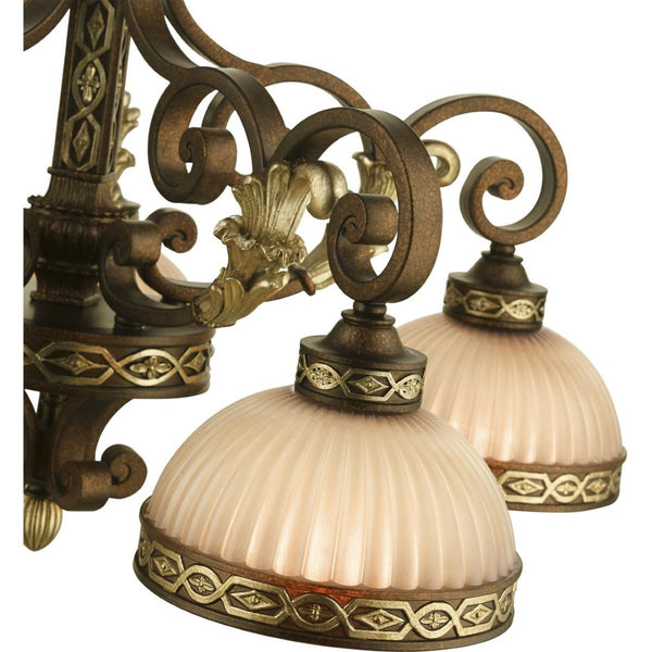 HomeRoots Bronze Five-Light Dimmable Chandelier with Elegant Cylinder Shades for Modern Home Decor Styles 687855