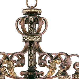 HomeRoots Bronze Five-Light Dimmable Chandelier with Elegant Cylinder Shades for Modern Home Decor Styles 687855