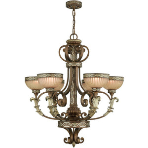 HomeRoots Bronze Six-Light Dimmable Chandelier – Elegant Metal Design for Dining Rooms & Living Spaces 687856