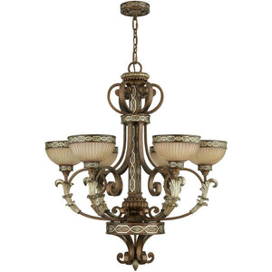HomeRoots Bronze Six-Light Dimmable Chandelier – Elegant Metal Design for Dining Rooms & Living Spaces 687856