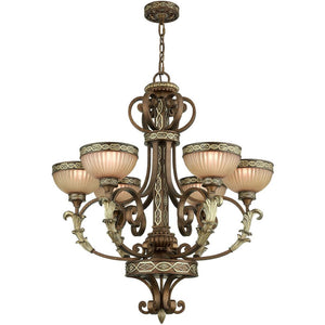 HomeRoots Bronze Six-Light Dimmable Chandelier – Elegant Metal Design for Dining Rooms & Living Spaces 687856