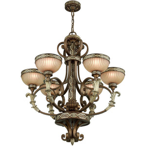 HomeRoots Bronze Six-Light Dimmable Chandelier – Elegant Metal Design for Dining Rooms & Living Spaces 687856